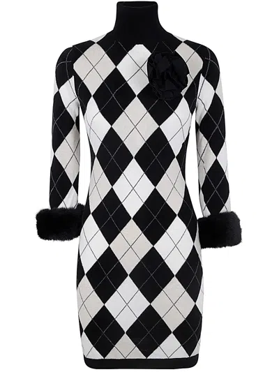 Blugirl Knit Turtle Neck Dress In Black  