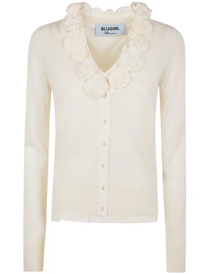 Blugirl Knit Twin Set In Neutral