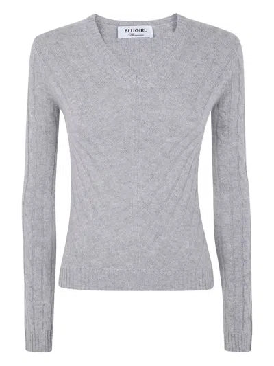 BLUGIRL KNITTED V-NECK SWEATER