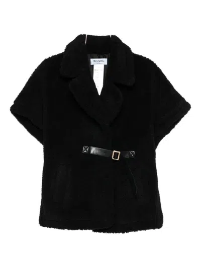 BLUGIRL KNITWEAR BLACK JACKET WITH PLUSH TEXTURE
