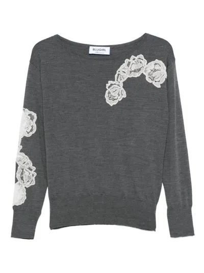 Blugirl Relaxed-fit Anthracite Sweater In Gray
