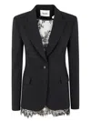 Blugirl Light Crepe Slim Jacket Wtop In Black