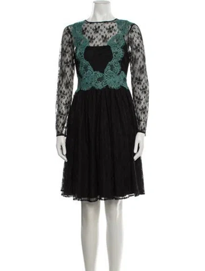 Pre-owned Blugirl Lace Mini Dress In Black