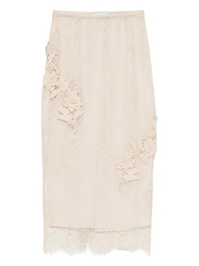 Blugirl Lace Skirt With Floral Appliqués