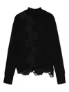 Blugirl Lace-trim Buttoned Cardigan In Black