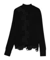 Blugirl Lace-trimmed Knitted Sweater In Black