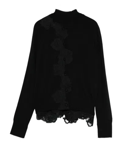 BLUGIRL LACE-TRIMMED KNITTED SWEATER