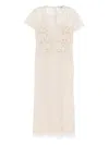 Blugirl Lace W/patch Dress In Beige