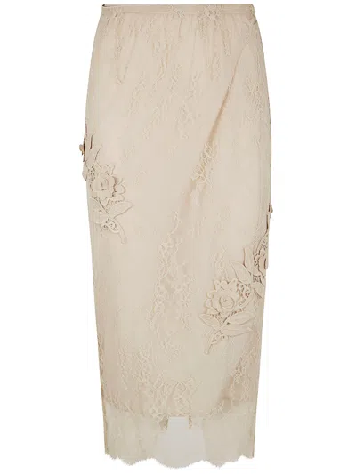 Blugirl Lace Wpatch Skirt In Neutral