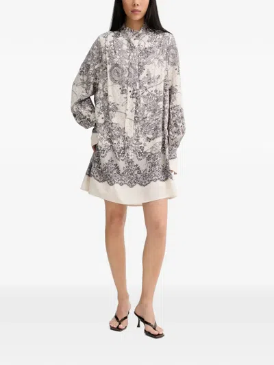 Blugirl Lace-print Mini Dress In White