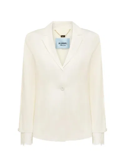Blugirl Lace-trim Blazer In Neutral