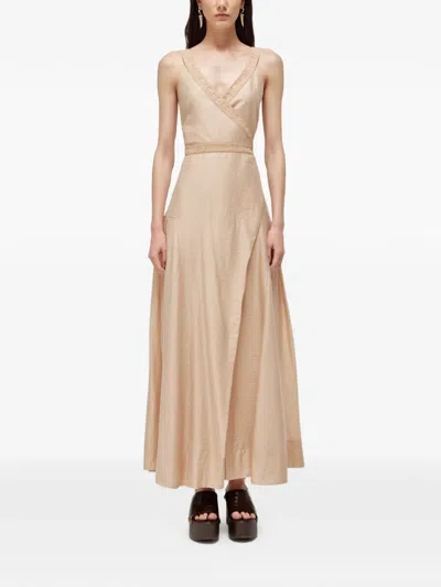 Blugirl Lace-trim Wrap-style Dress In Brown