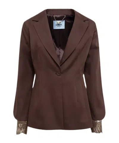 Blugirl Lapel Long-sleeved Suit Jacket In Brown