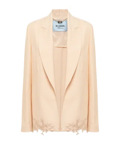 Blugirl Lapel Long-sleeved Suit Jacket In Animal Print