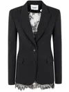 Blugirl Light Crepe Slim Jacket Wtop In Black