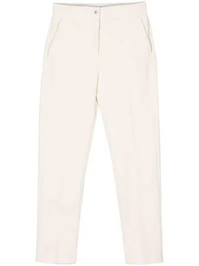 Blugirl Logo-button Trousers In Neutrals