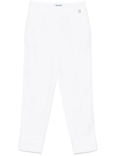 Blugirl Logo-pendant Trousers In White