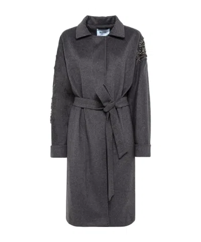 Blugirl Long-sleeved Coat In Gray