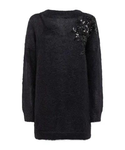 Blugirl Long-sleeved Dress In Black