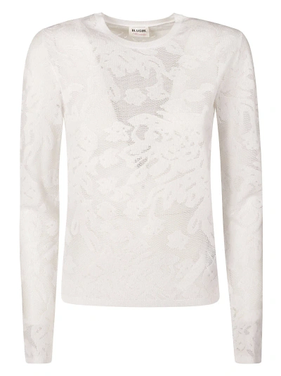 BLUGIRL LONG-SLEEVED FLORAL LACE TOP