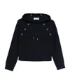 Blugirl Button-embellished Hoodie In Black