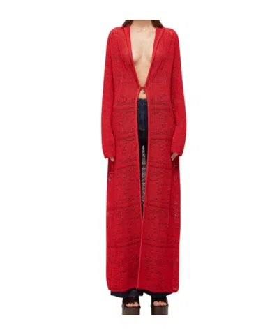 Blugirl Long-sleeved Knitted Cardigan In Red