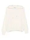 Blugirl Relaxed Fit Hooded Sweatshirt With Ribbed Details In White