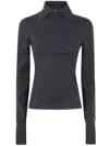 Blugirl Mix Viscose Shirt Neck Sweater In Gray