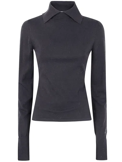 BLUGIRL BLUGIRL MIX VISCOSE SHIRT NECK SWEATER