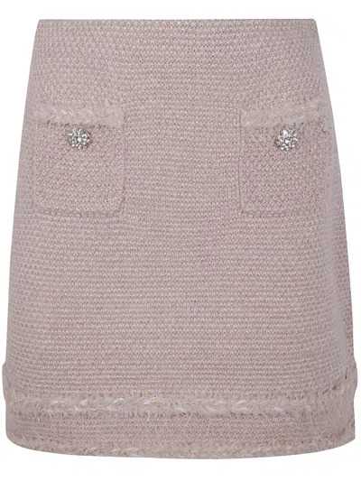 Blugirl Mouline Knit "twig" Skirt In Pink