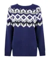 Blugirl Crystal-embellished Fairisle Cardigan In Blue