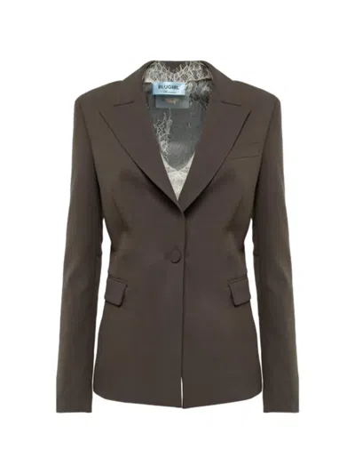 Blugirl Notched Lapels Jacket In Gray