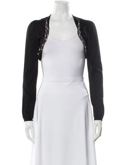 Pre-owned Blugirl Open Front Sweater In Black