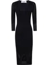 Blugirl Fitted Midi Dress With Deep V-neckline In 黑色