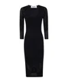 Blugirl Fitted Midi Dress With Deep V-neckline In Black