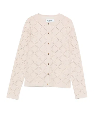 BLUGIRL OPEN-WORK LONG-SLEEVED KNITTED SWEATER