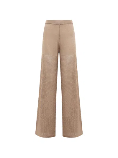 Blugirl Open-knit Wide-leg Trousers In Neutral