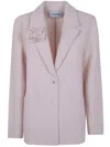Blugirl Oversized Knit Jacquard Jacket In Pink