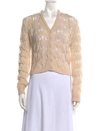 Pre-owned Blugirl Patterned V-neck Sweater In Neutrals