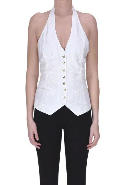 Blugirl Pinstriped Gilet In Ivory