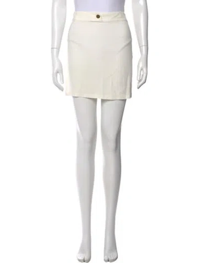 Pre-owned Blugirl Pleated Accents Mini Skirt In Neutral