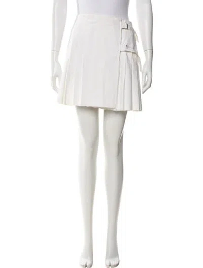 Pre-owned Blugirl Pleated Accents Mini Skirt In White