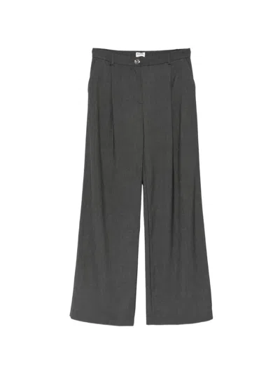 Blugirl Pleated Logo-button Trousers In Black