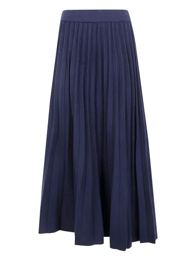 Blugirl Mix Viscose Lmelange Knit Skirt In Blue