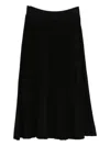 Blugirl Pleated Midi Skirt With Fitted Waistband In Black
