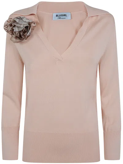 Blugirl Long-sleeved Knitwear In Pink