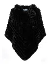 Blugirl Artificial Fur Patch Cape In Black