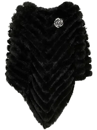 Blugirl Poncho Fake Fur In Black