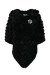 Blugirl Faux-fur Poncho In Nero