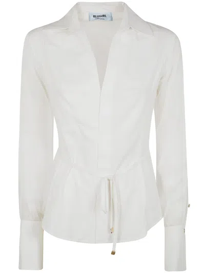 Blugirl Popeline Stretch Voile Slim Shirt In White
